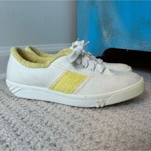 White and Yellow Women's Sneakers